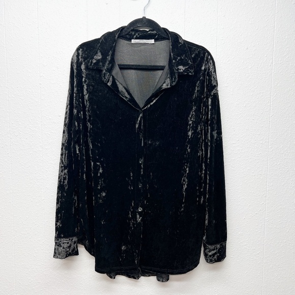 Red by BKE Crushed Velvet Y2K Inspired Top Womens Small Oversized Whimsigoth - Picture 1 of 11
